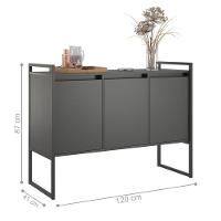 Conjunto Buffet Industrial 2 E 3 Portas Preto