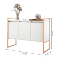 Aparador Estilo Industrial Buffet Com 3 Portas 2 Unidades - 2