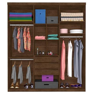 Guarda Roupa Casal Paladino 3 Portas de Correr 3 Gavetas Malbec-Off White MDP