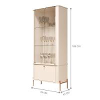 Conjunto Buffet E Cristaleira Rouxinol Off White Bronze - 2