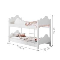 Beliche Ayla Branco Com Colchões E 2 Luminárias Sonhos De Luz - 3