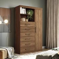 Kit Guarda Roupa Espelho E Multi Uso Veronica Jatoba Gafite - 7