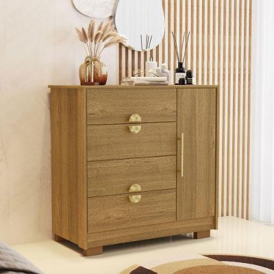 Kit Guarda Roupa Casal Bali Nature 6 Portas de Bater 4 Gavetas Espelho Cômoda Sapateira