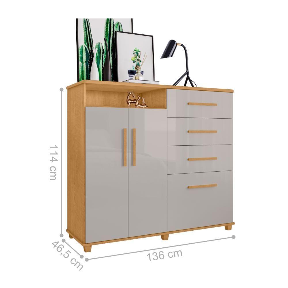Cômoda Com 2 Portas E 4 Gavetas Seábra Naturalle Off White - 2