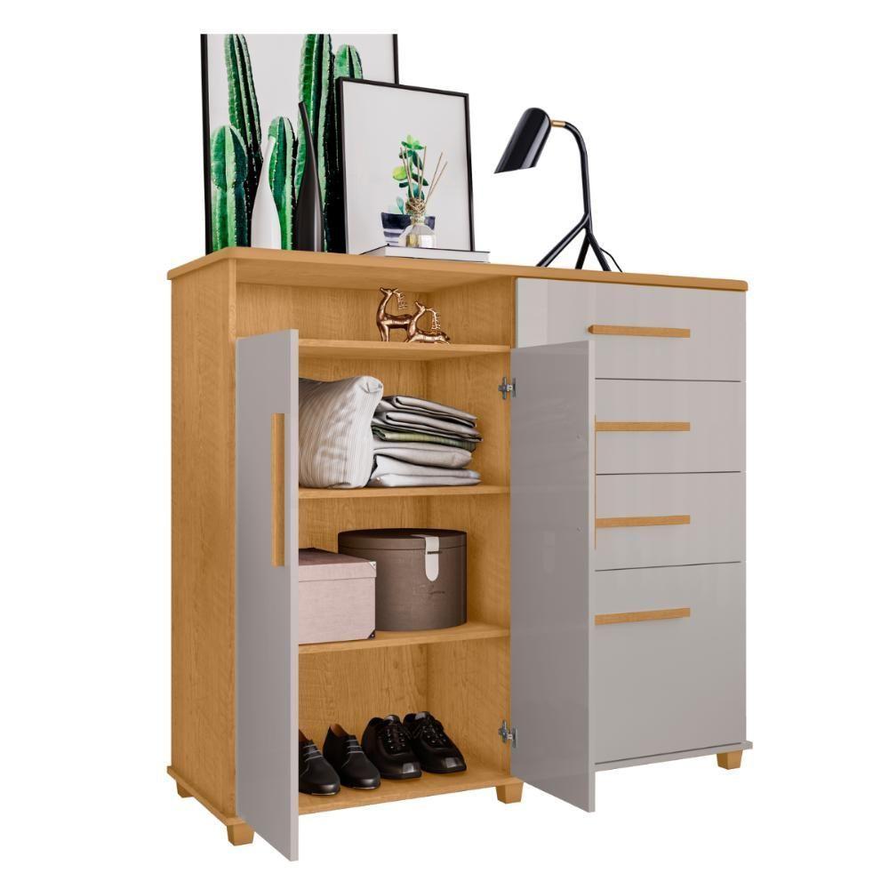 Cômoda Com 2 Portas E 4 Gavetas Seábra Naturalle Off White - 3