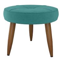 Puff Redondo Para Sala Davi Veludo Verde Menta - 3