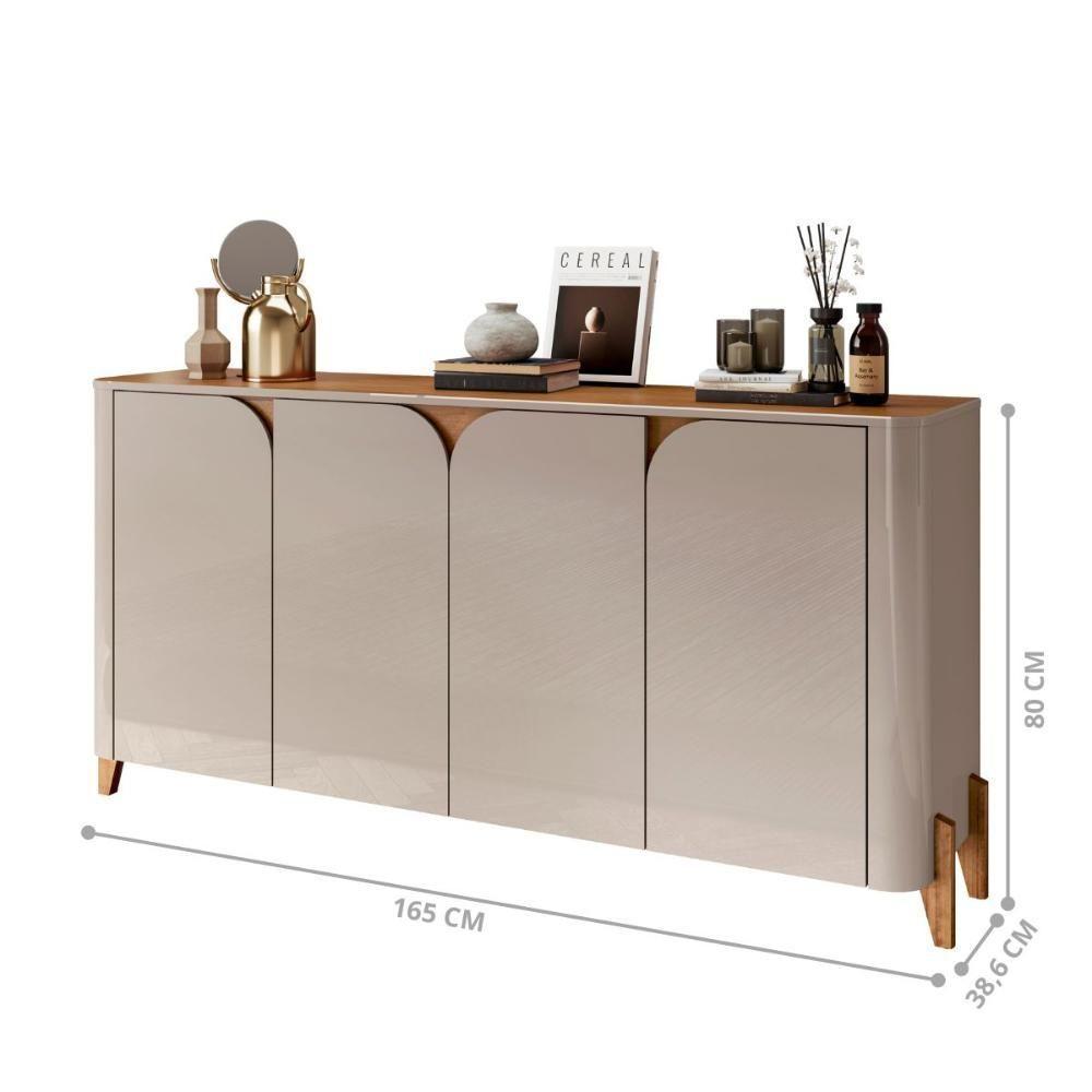 Buffet 4 Portas De Bater Portland Off White/cedro - 2