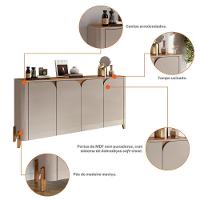 Buffet 4 Portas De Bater Portland Off White/cedro - 3