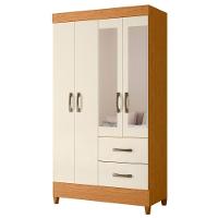 Guarda Roupa 4 Portas Cancun Com Espelho Cinamomo Off White - 2