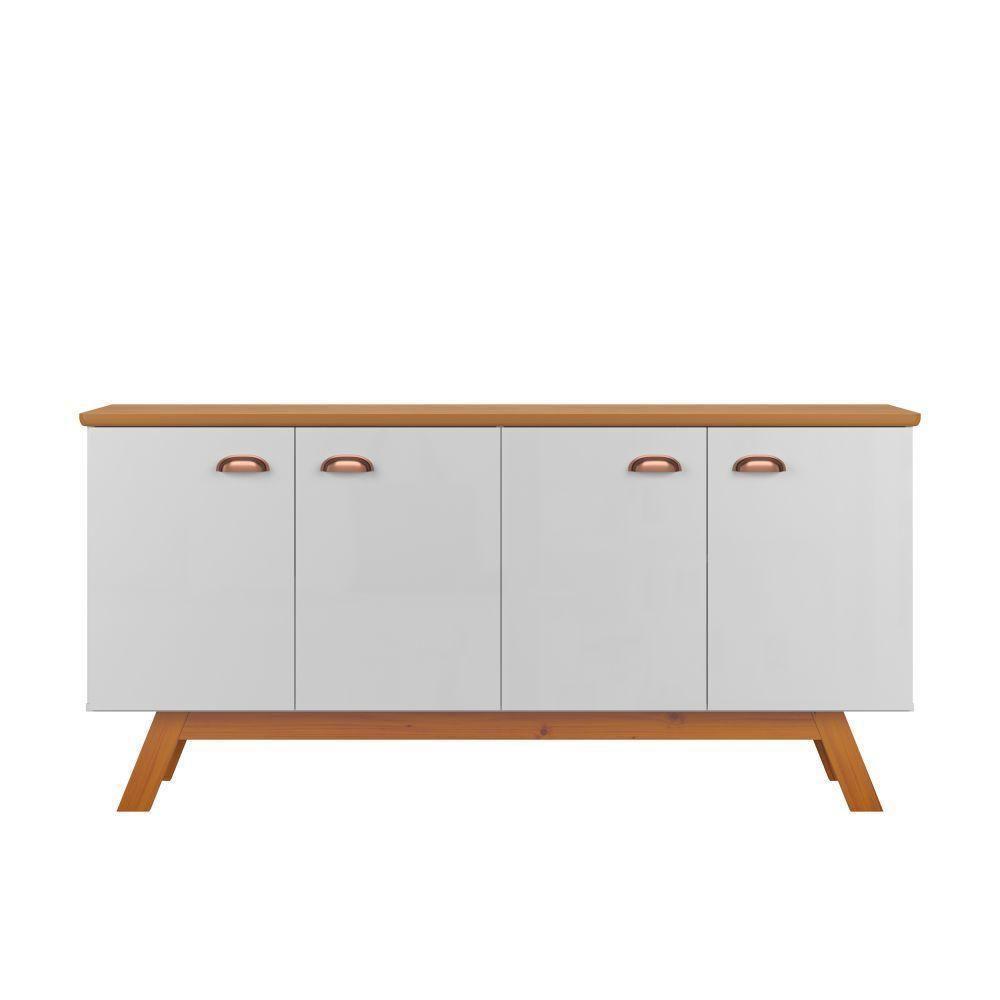 Buffet Retrô River 4 Portas Branco Nature - 3