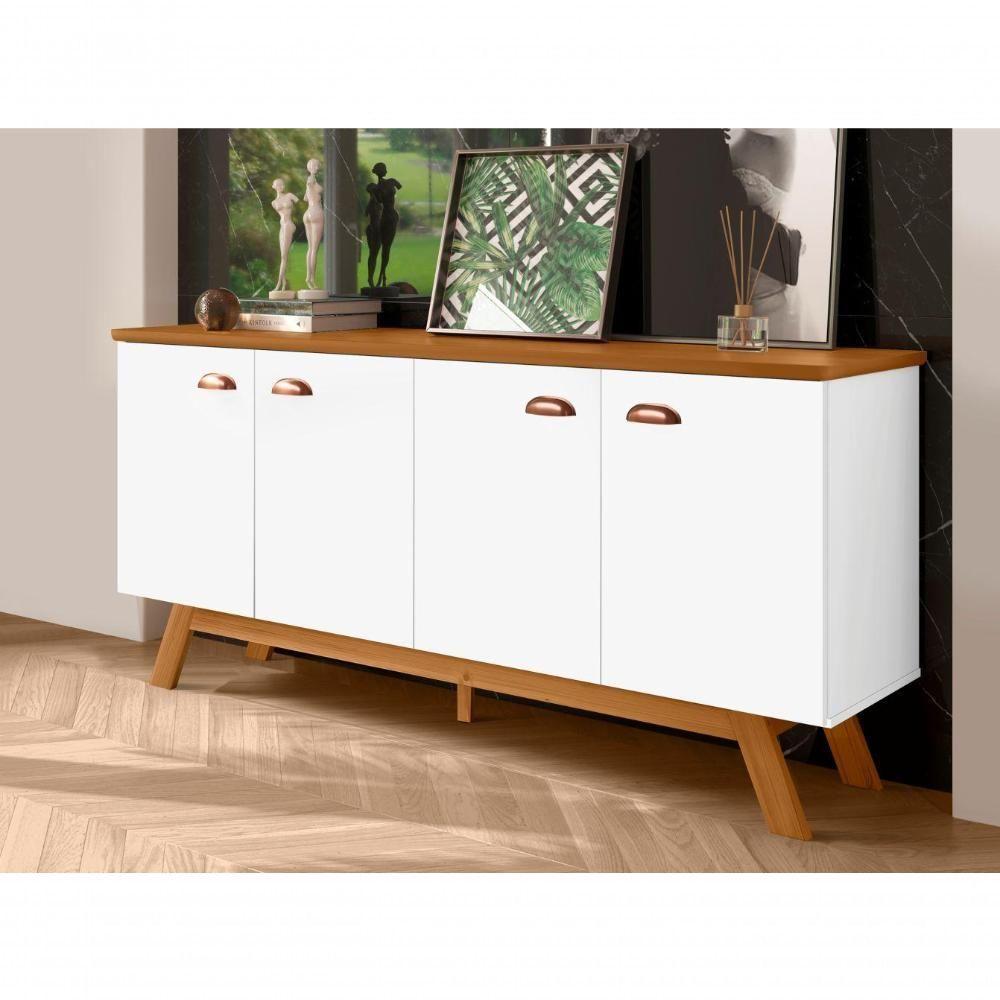 Buffet Retrô River 4 Portas Branco Nature - 4