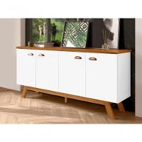 Buffet Retrô River 4 Portas Branco Nature - 4