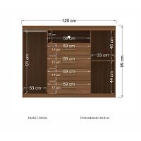 Kit Guarda Roupa Espelho E Cômoda Denver Jatoba - 5