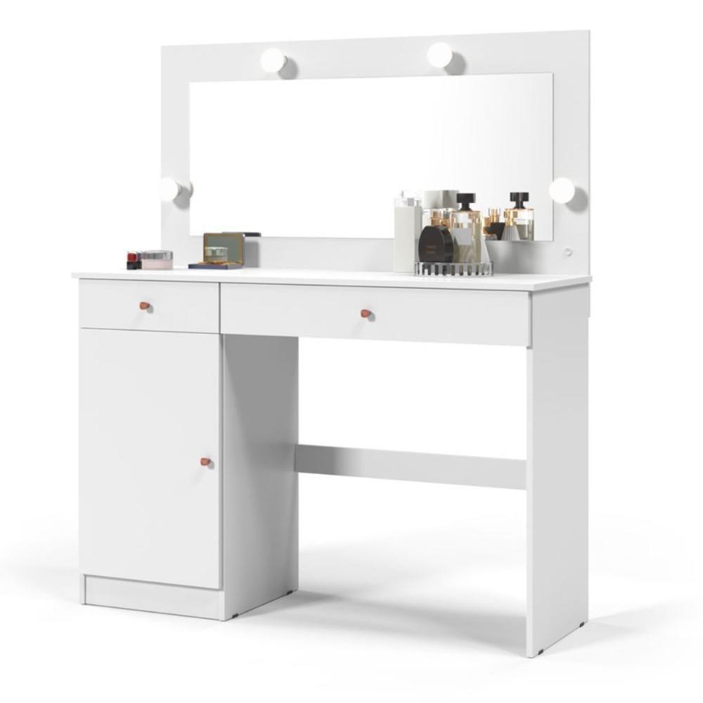 Penteadeira Camarim 2 Gavetas 1 Porta Lara Branco Acetinado - 2