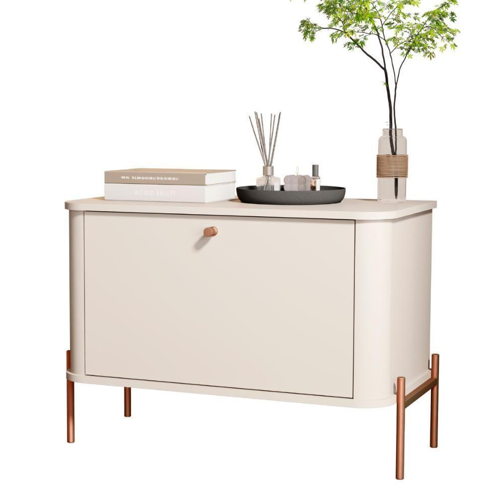 Mesa De Cabeceira Bancroft Off White Bronze - 2