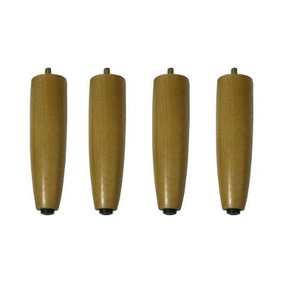 Kit 4 Pés Palito 15 Cm De Madeira Castanho Castanho