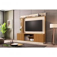 Home Para Tv Com Led Cassiane Cinamomo Off White Pintura 3d Ripada