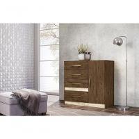 Conjunto Guarda Roupa E Cômoda Seicheles Castanho Wood - 7