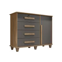 Cômoda Com 4 Gavetas Lyons Cinamomo Grafite - 3