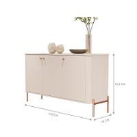 Conjunto Buffet E Cristaleira Lirio Off White Bronze