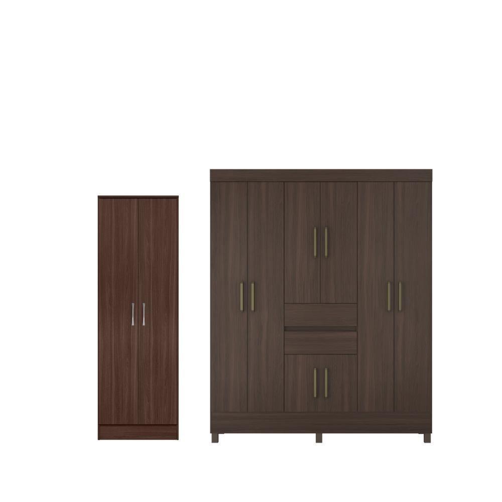 Conjunto Guarda Roupa 8 Portas E Sapateira Essen Cafe Touch - 3