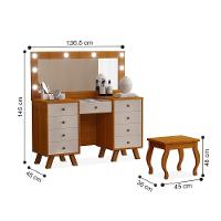 Penteadeira Feminina Com Assento Atlanta Freijó Maní - 2