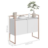 Conjunto Buffet 2 Portas E Aparador Industrial Branco Cobre - 2