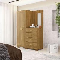 Cômoda Roupeiro 4 Gavetas Espelho Gerórgia Nature - 1