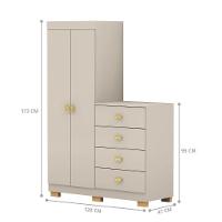 Cômoda Roupeiro 4 Gavetas Gerórgia Fendi - 5