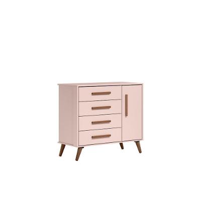 Comoda Retro Com Pés 4 Portas Pagani Rosa