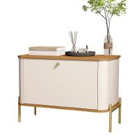 Mesa De Cabeceira Bancroft Off White Nature Dourado - 2