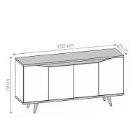 Buffet Louise Cinza Pérola Noce 4 Portas - 2