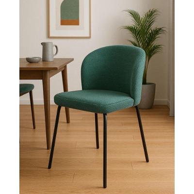 Cadeira Com Assento Estofado E Base Em Aço Carbono Com Pintura Epóxi – Ana Exclusiva Linho Lincoln Verde