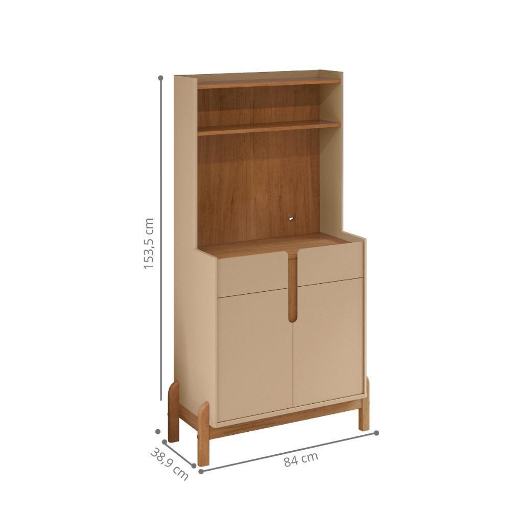 Cantinho Do Café Retrô 2 Portas Chester Off White Cedro - 2