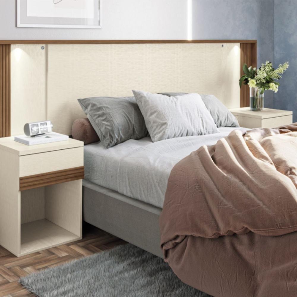 Conjunto Quarto Completo Com Espelho Xangai Jatoba Areia - 7