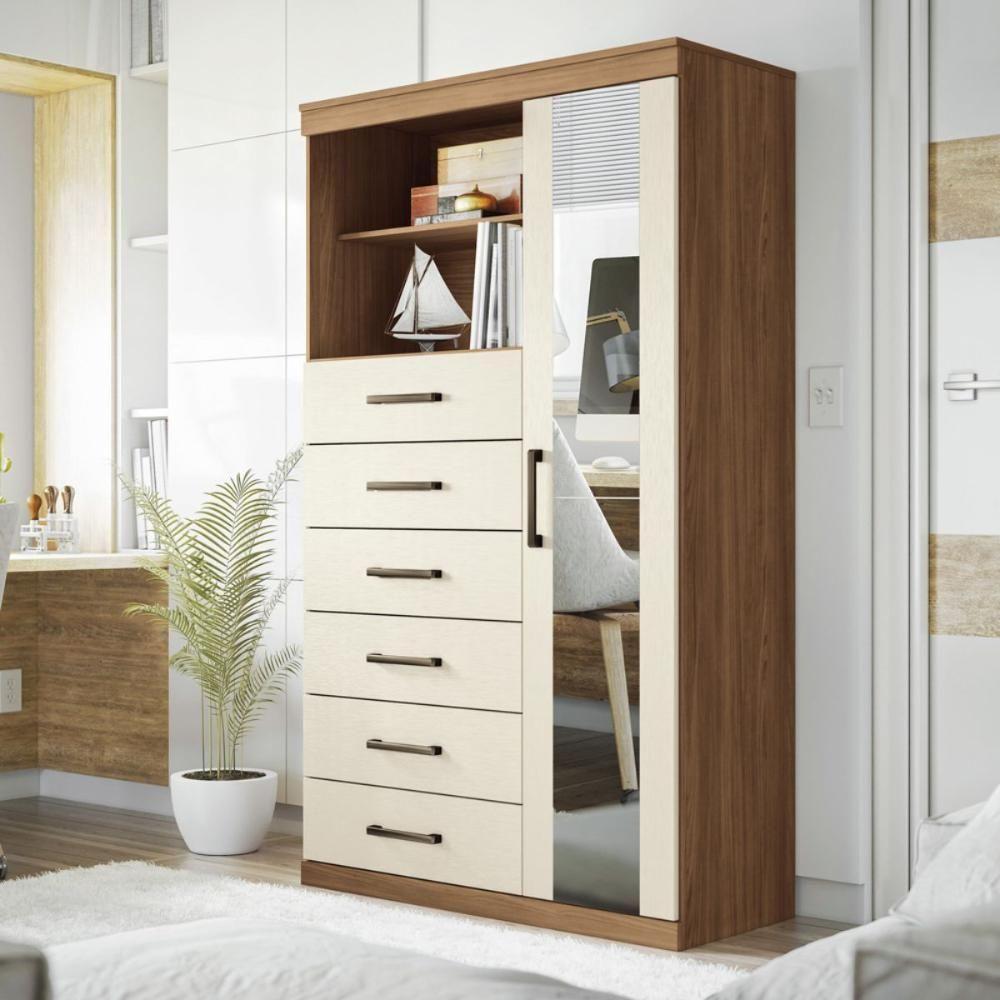 Conjunto Quarto Com Espelho Anhanguera Jatoba Areia - 5