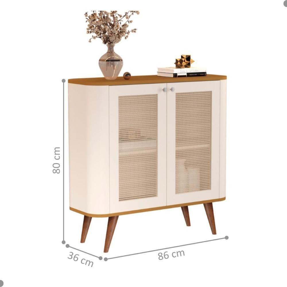Buffet Com 2 Portas E 1 Prateleira Madrid Pérola Nature - 2