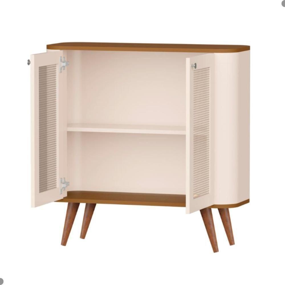 Buffet Com 2 Portas E 1 Prateleira Madrid Pérola Nature - 4