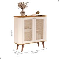 Buffet Com 2 Portas E 1 Prateleira Madrid Pérola Nature - 2