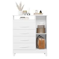 Cômoda Reyna Branco Titanium Azul Rosa 4 Gavetas - 6