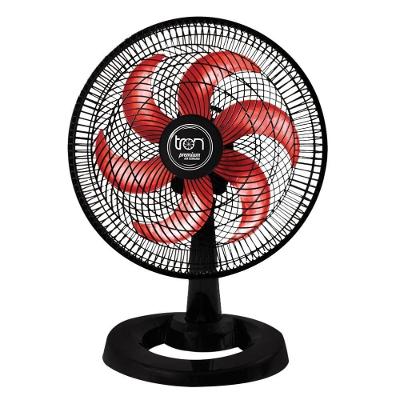 Ventilador Mesa Lorena Preto Oscilante 110V Pás Vermelha