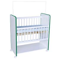 Mini Berço New Baby Bed Side Grade Móvel + Colchão Branco/verde - 1