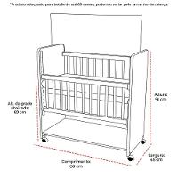 Mini Berço New Baby Bed Side Grade Móvel + Colchão Branco/verde - 4