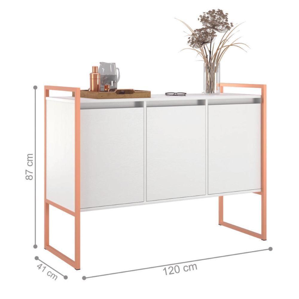 Conjunto Buffet Industrial 2 E 3 Portas Branco Cobre - 2