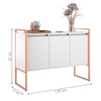Conjunto Buffet Industrial 2 E 3 Portas Branco Cobre - 2