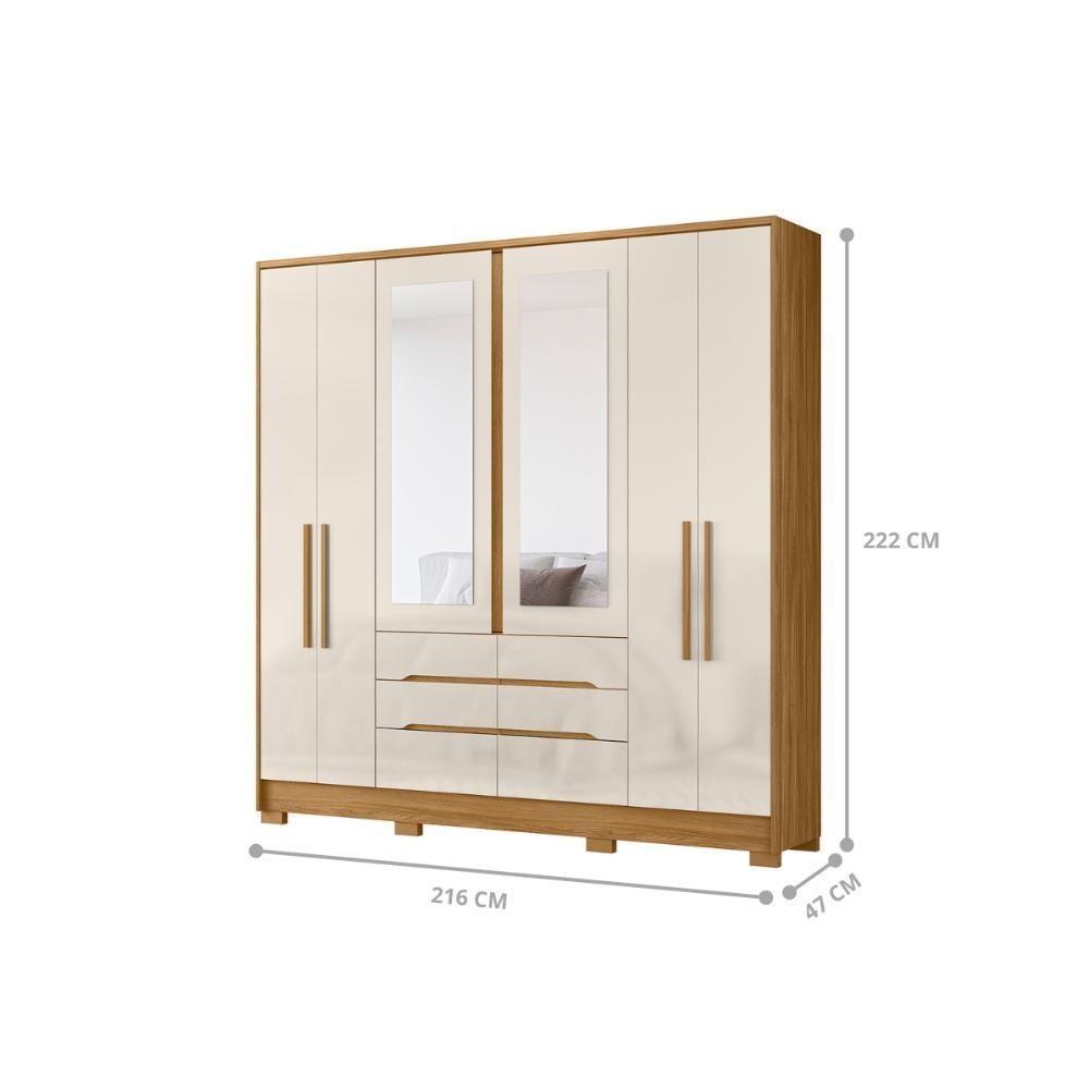 Conjunto Guarda Roupa E Comoda Saint German Freijo Off White - 4