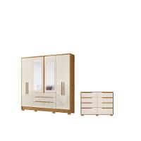 Conjunto Guarda Roupa E Comoda Saint German Freijo Off White - 3