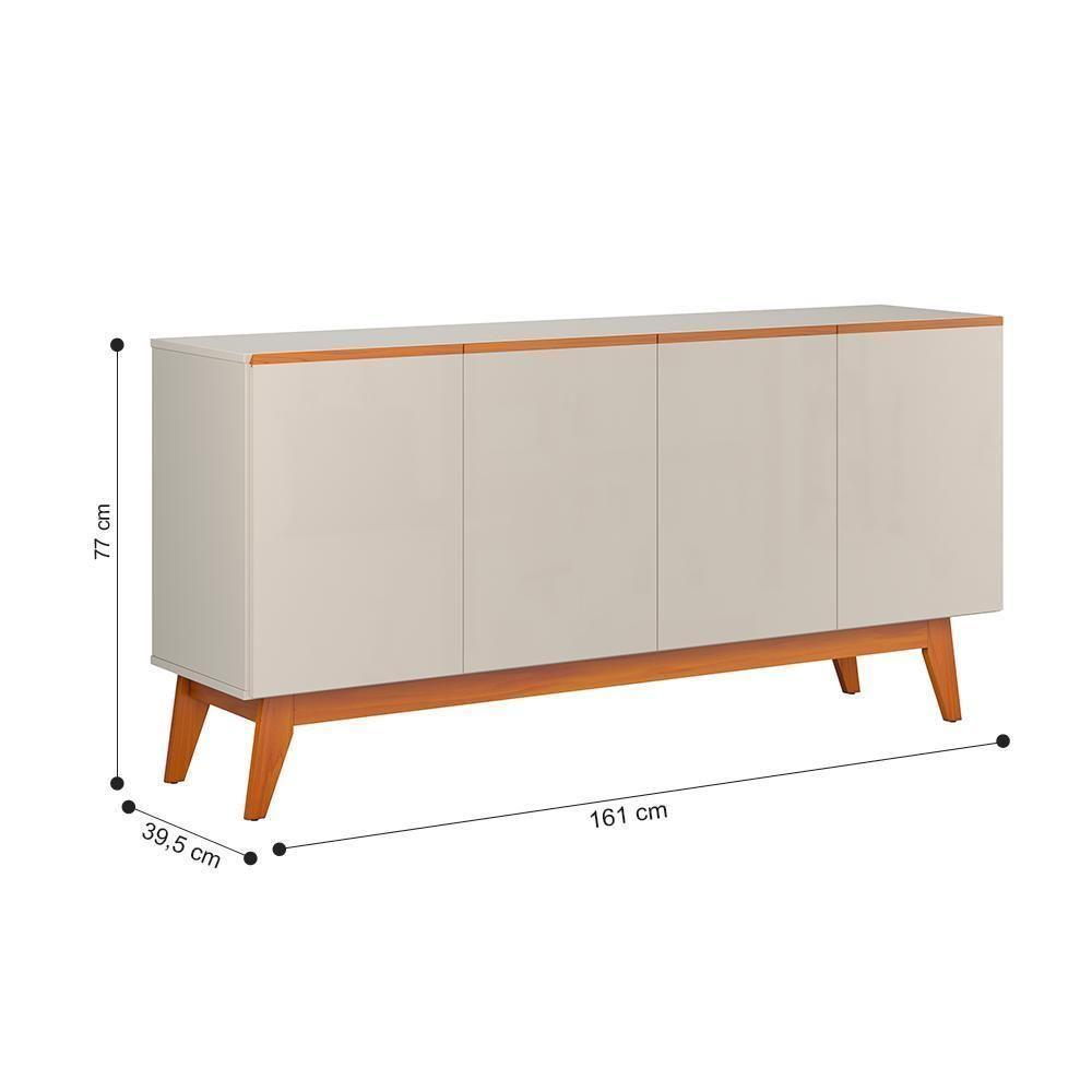 Buffet Para Sala De Jantar 4 Portas Pará Off White Nature - 4