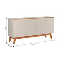 Buffet Para Sala De Jantar 4 Portas Pará Off White Nature - 4