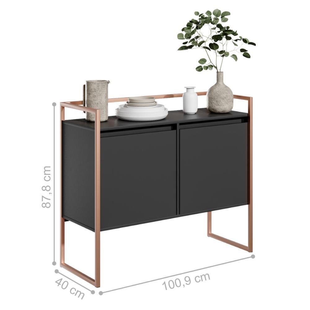Conjunto Buffet Industrial 2 E 3 Portas Preto Cobre - 2